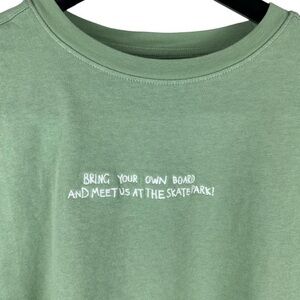 Women’s Y2K Zara Bring Your Own Board Skatepark Boxy Shirt Mint Green Size 9-10